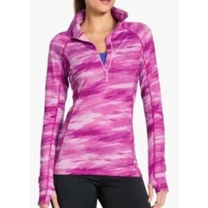 Under Armour Athletic ColdGear Fitted Half Zip Pull Over Jacket Pink Fuscia L